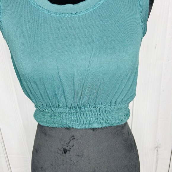 Free People Beach Endless Summer Morningside Teal Green Crop Top Sz M Open Back - Picture 3 of 7